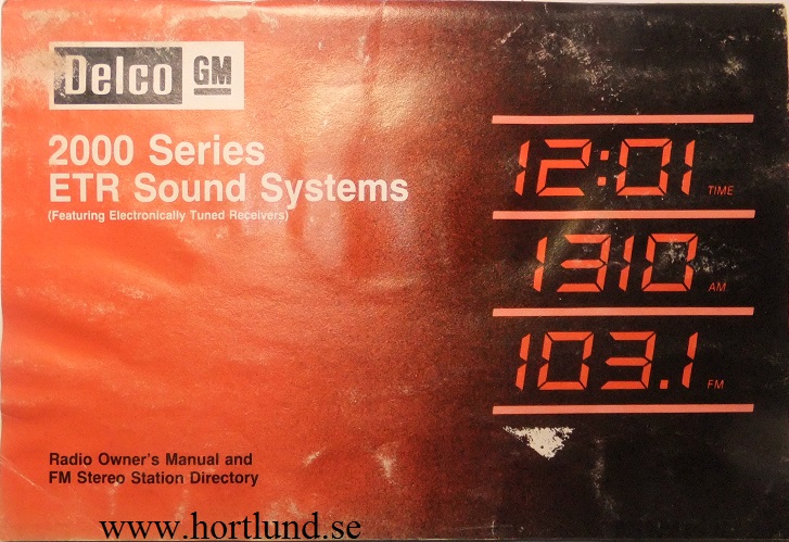 1984 GM 2000 Series ETR Sound Systems Featuring Electronically Tuned Receivers