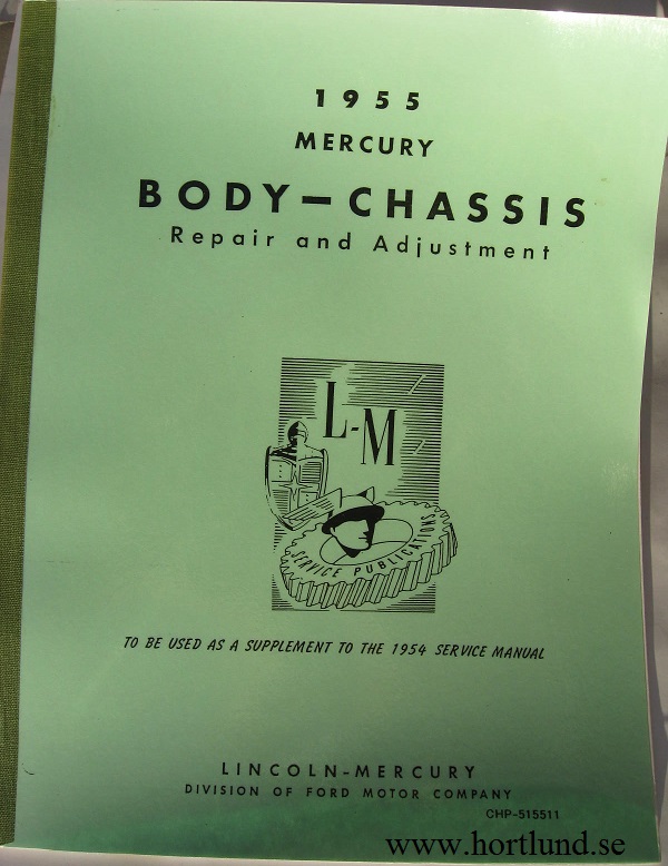 1955 Mercury Repair and Adjustment Manual supplement