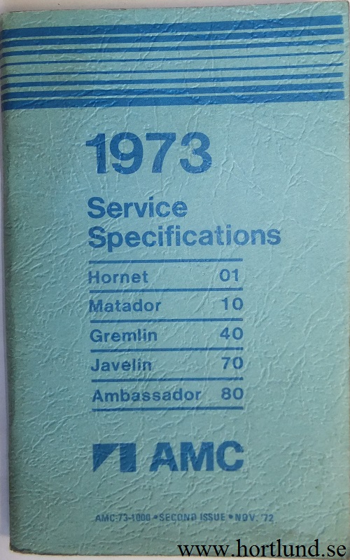 1973 AMC Service Specifications