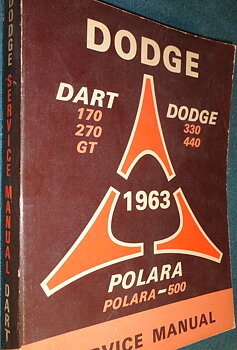 1963 Dodge 330, 340, Polara och Dart Service Manual original