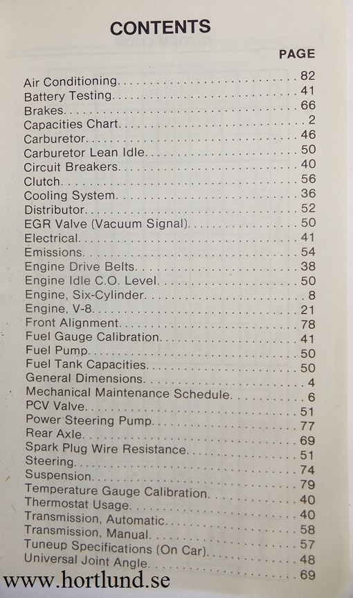 1974 AMC Service Specifications - 2