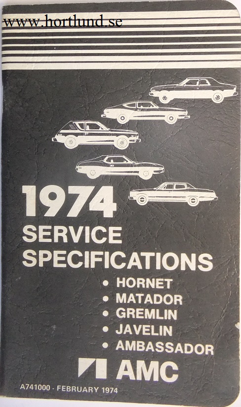 1974 AMC Service Specifications