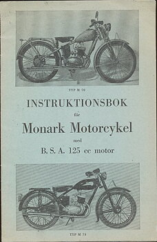 1948 Monark TYP M 70 och 75 Instruktionsbok svensk