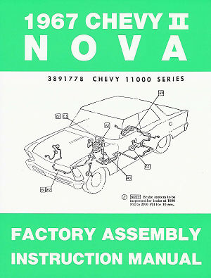 1967 Chevy II Nova Factory Assembly Instruction Manual