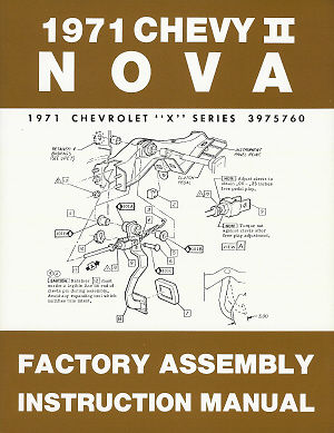 1971 Chevy II Nova Factory Assembly Instruction Manual