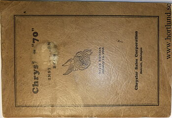 1926 Chrysler 70 Instruction Book original