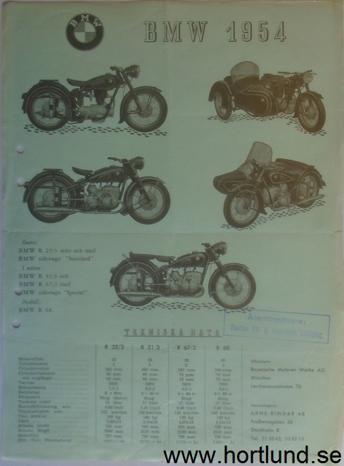 1954 BMW broschyr svensk