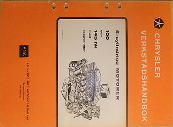 1964 Chrysler Verkstadshandbok 6-cylindriga motorer svensk original