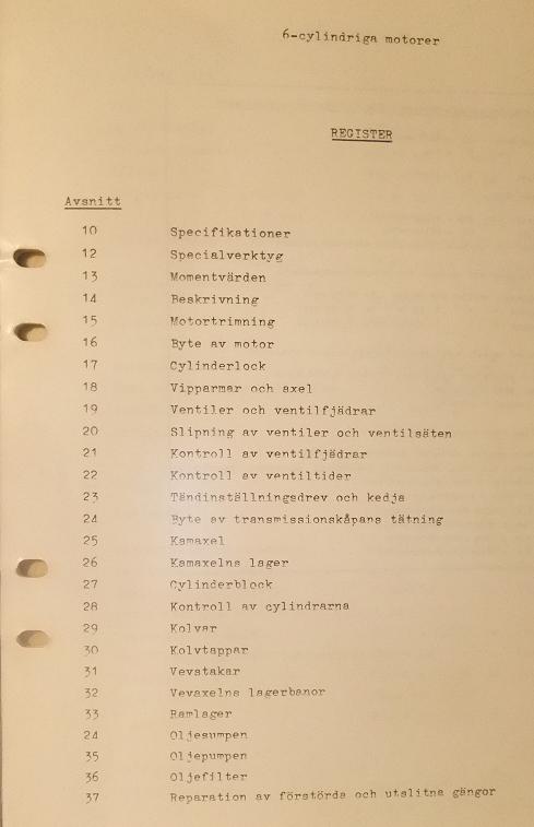 1964 Chrysler Verkstadshandbok 6-cylindriga motorer svensk original - 2