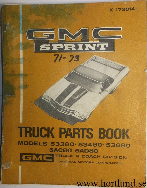 1971 - 1973 GMC Sprint Parts Book