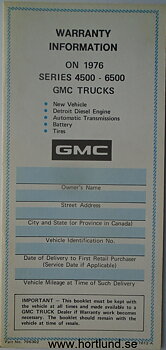 1976 GMC 4500-6500 Truck Warranty Information