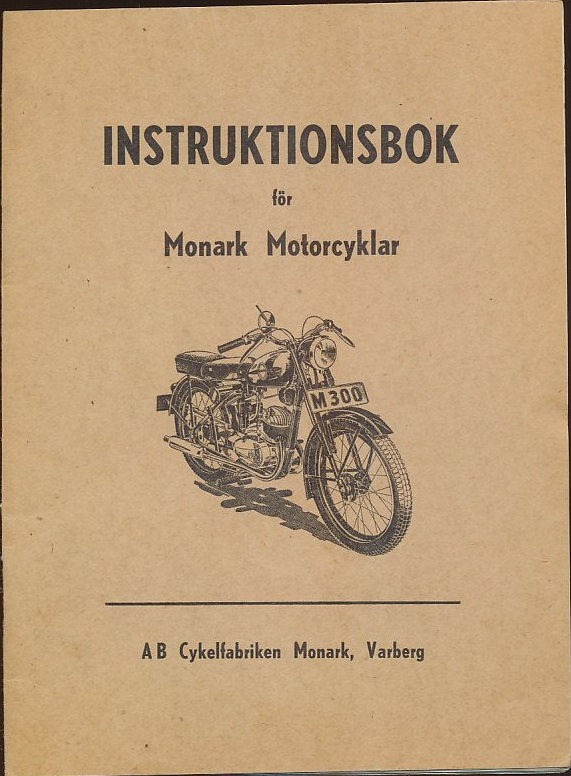 1951 Monark Motorcyklar Instruktionsbok svensk