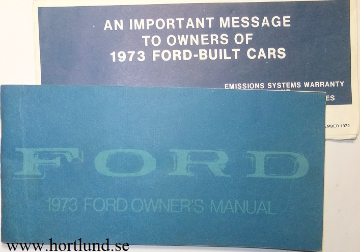 1973 Ford full size Owners Manual