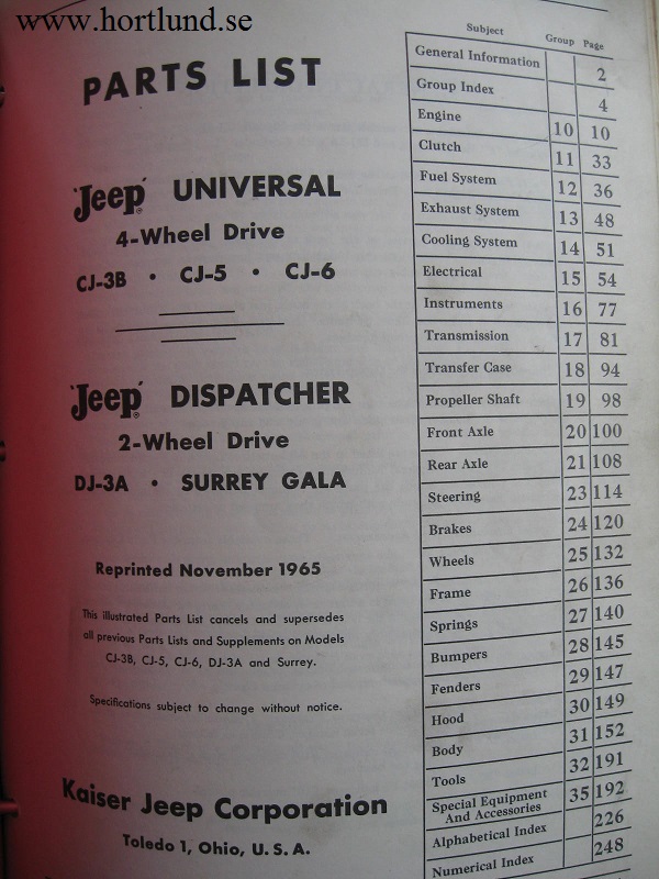 1945 - 1971 Jeep Parts Catalog - 3