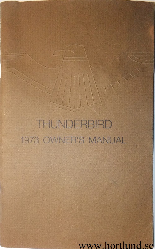 1973 Ford Thunderbird Owners Manual