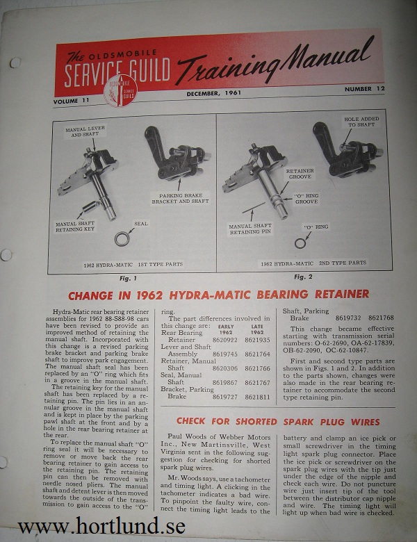 1962 Oldsmobile Service Guild Training Manual December 1961 