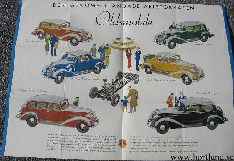1934 Oldsmobile Svensk broschyr - 2