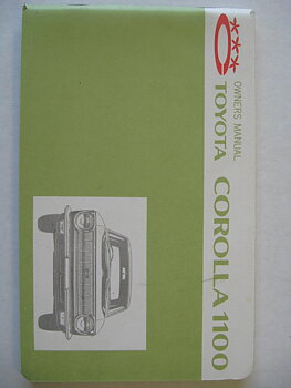 1969 Toyota Corolla 1100 Owners Manual Instruktionsbok