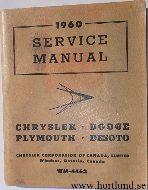 1960 Chrysler, Imperial, Dodge, De Soto, Plymouth Service Manual supplement