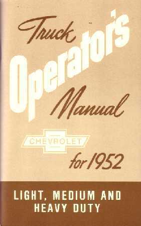 1952 Chevrolet Truck Owner's Manual