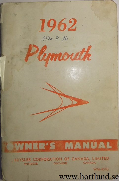 1962 Plymouth Owner's Manual