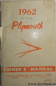 1962 Plymouth Owner's Manual