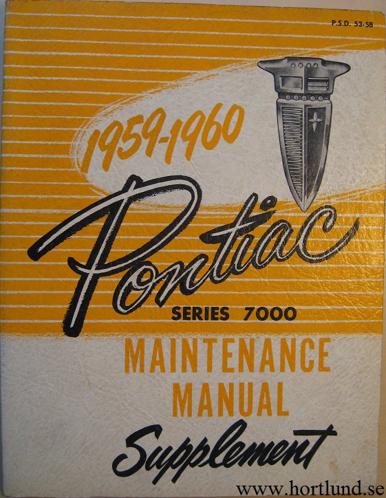 1959 - 1960 Pontiac Strato-Chief Laurentian Parisienne Maintenance Manual supplement