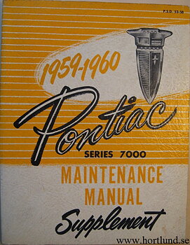 1959 - 1960 Pontiac Strato-Chief Laurentian Parisienne Maintenance Manual supplement