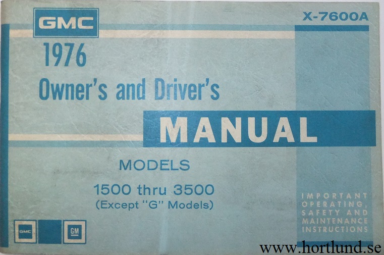 1976 GMC 1500-3500 Truck Owner's Manual