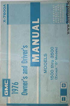 1976 GMC 1500-3500 Truck Owner's Manual