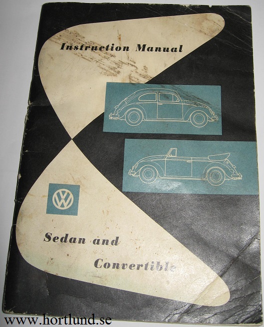 1961 Volkswagen VW 1200 Instruktionsbok
