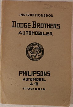 1922 Dodge Instruktionsbok svensk