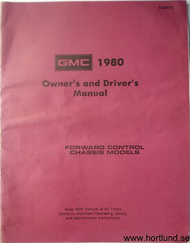 1980 GMC P-Series Forward Control Truck Owner's Manual