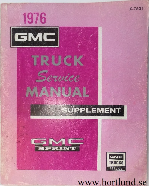 1976 GMC Sprint Service Manual supplement