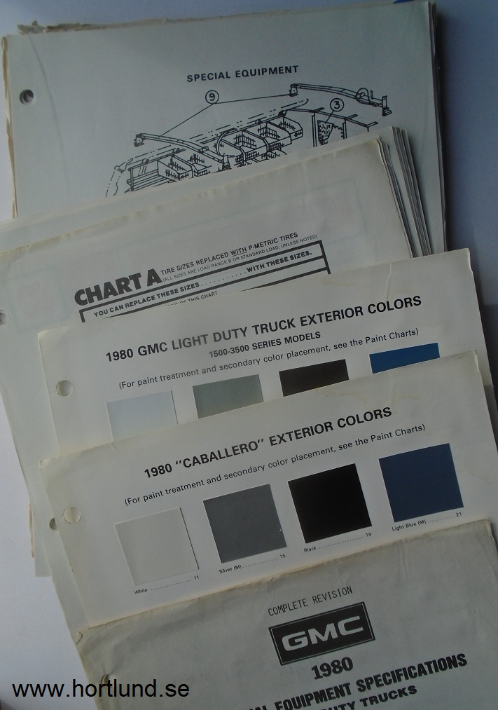 1980 GMC Special Equipment Specifications & Data Book - 2