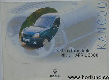 2000 Renault Kangoo instruktionsbok