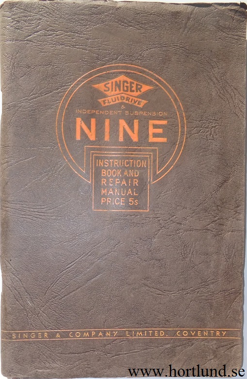 1934 - 1937 Singer Nine Instruction