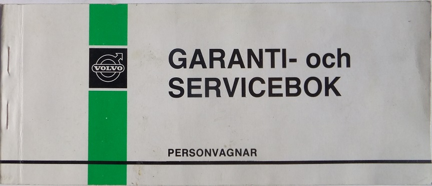 1974 Volvo Garanti- och Servicebok Personvagnar