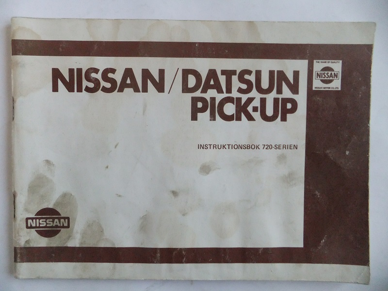 1982 1983 Nissan Datsun Pick-up Instruktionsbok 720-serien