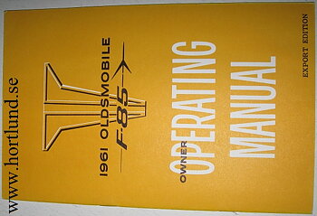 1961 Oldsmobile F-85 Owner Operating Manual Export Edition