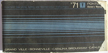 1971 Pontiac Owner's Manual Full size