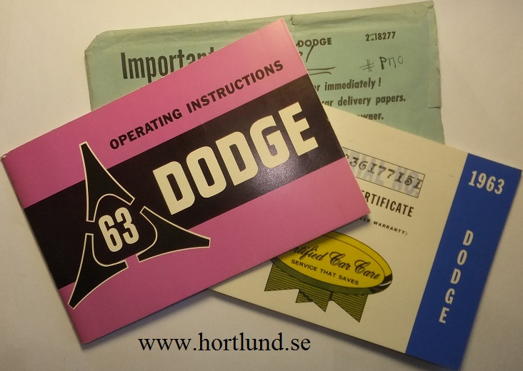 1963 Dodge Operating Instructions 2nd edition