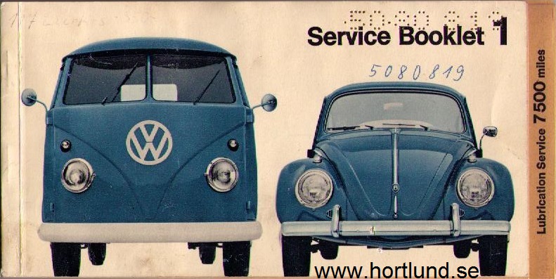 1963 Volkswagen VW Typ 1 & 2 Service Booklet