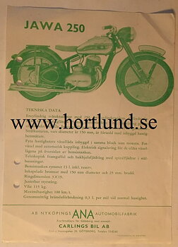 1949-1952 Jawa 250 broschyr