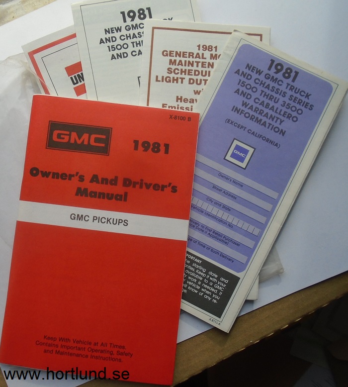 1981 GMC Pickups Owner's And Driver's Manual