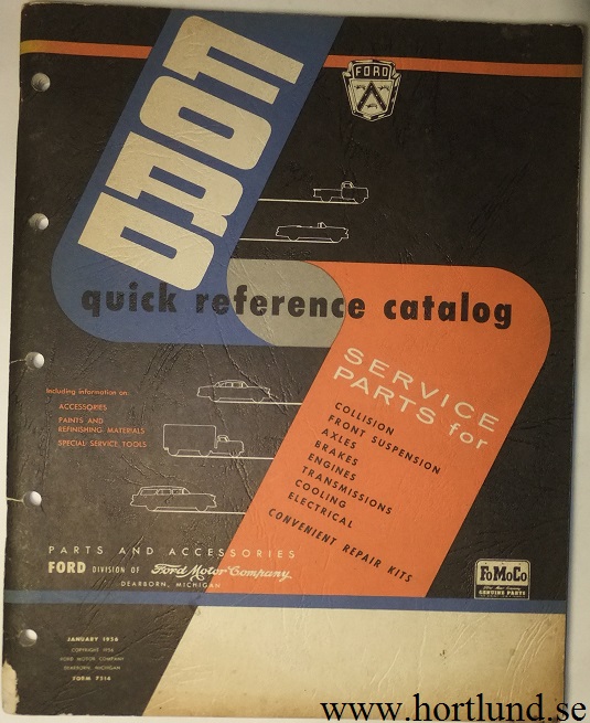 1956 Ford Quick Reference Catalog