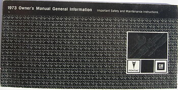 1973 Pontiac Owner's Manual General Information