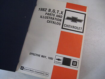 1992 Chevrolet B G T X Parts and Illustration Catalog Full SIze