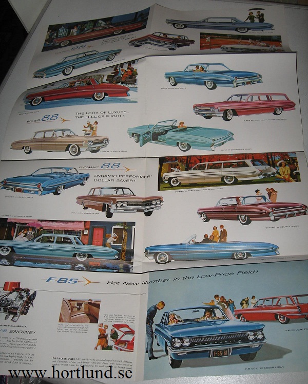 1961 Oldsmobile färgbroschyr folder - 2