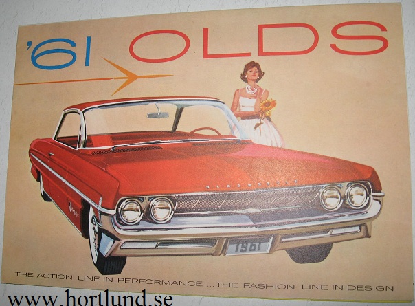 1961 Oldsmobile färgbroschyr folder